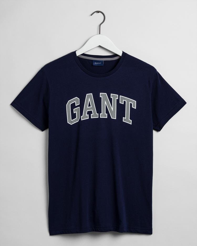 GANT męski T-shirt z motywem Arch Outline i krótkim rękawem - 2003007