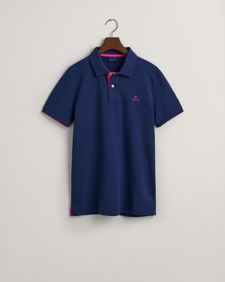 GANT koszulka polo z piki z kołnierzykiem w kontrastowym kolorze - 2052003